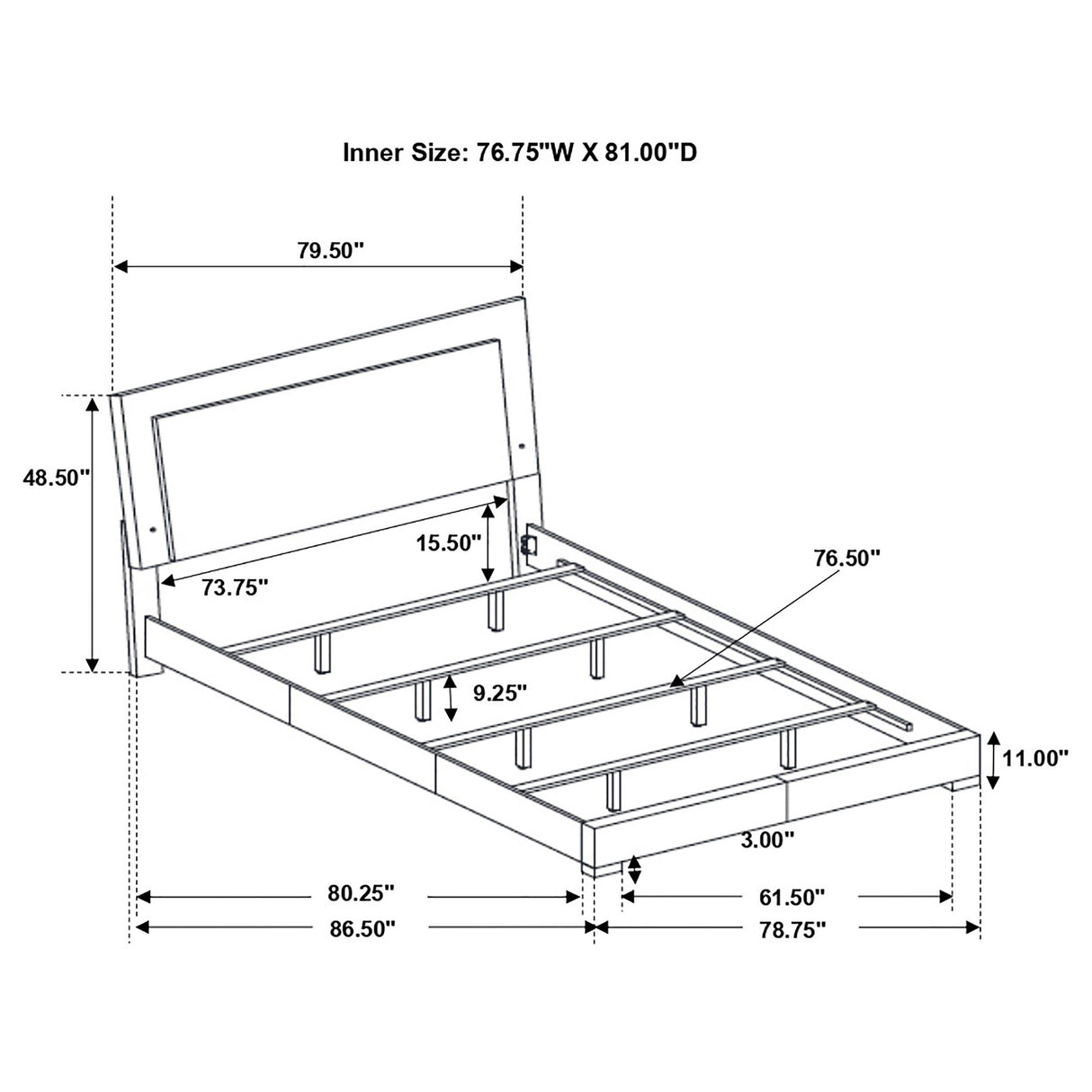 Felicity Panel Bed with LED Lighting
