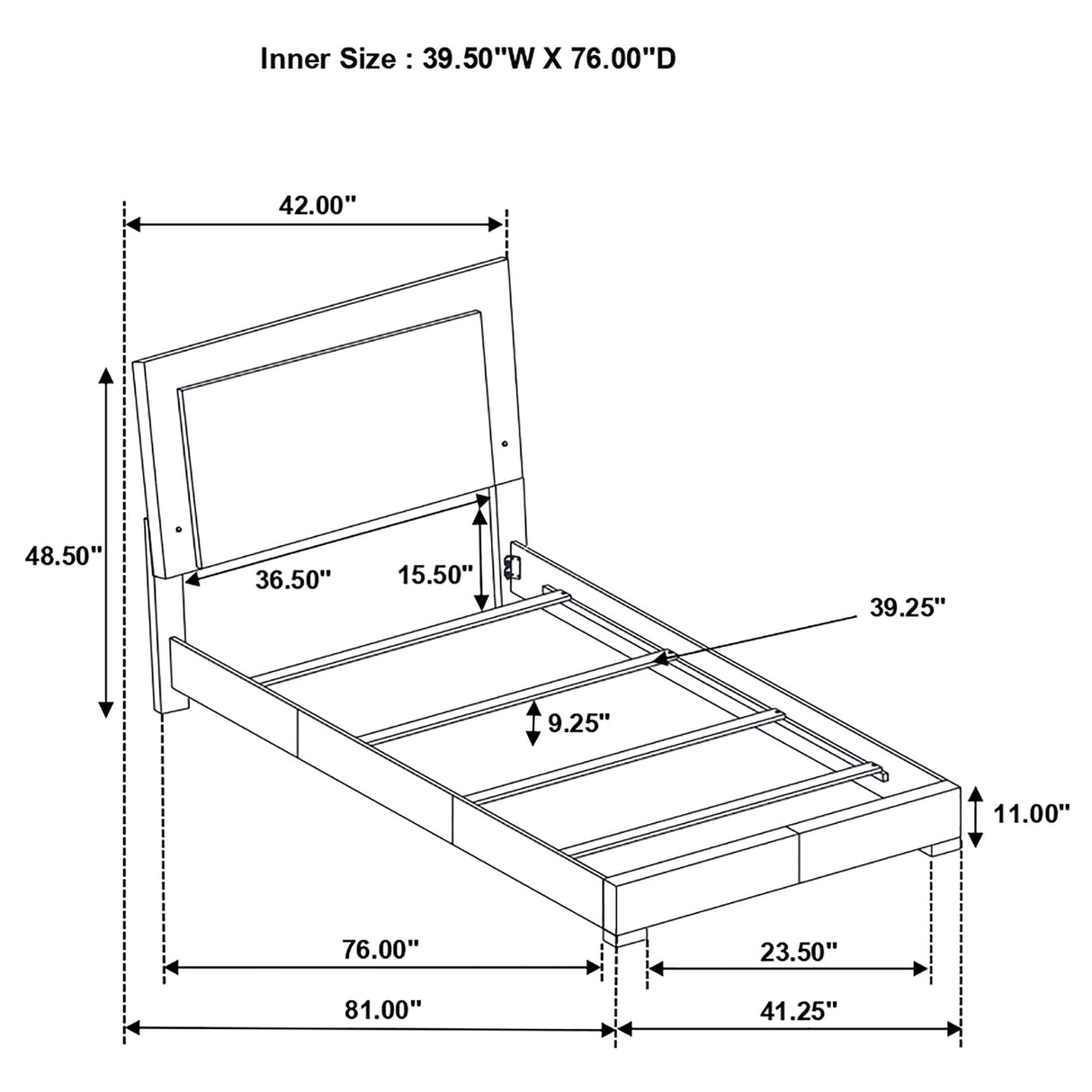 Felicity Panel Bed with LED Lighting