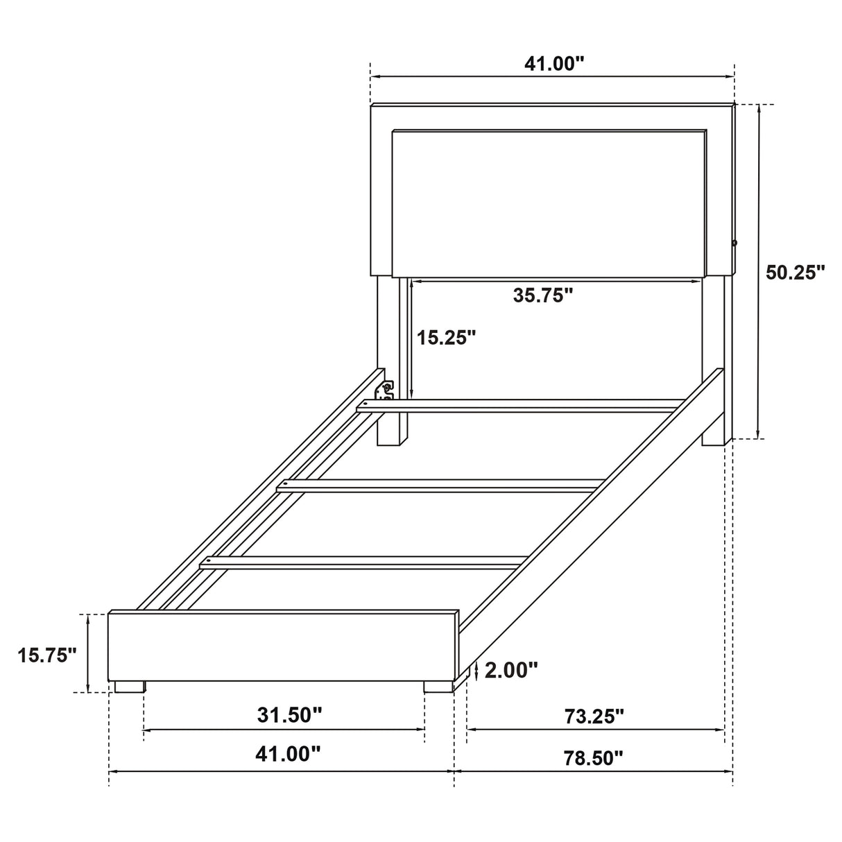 Marceline Panel Bed with LED Lighting