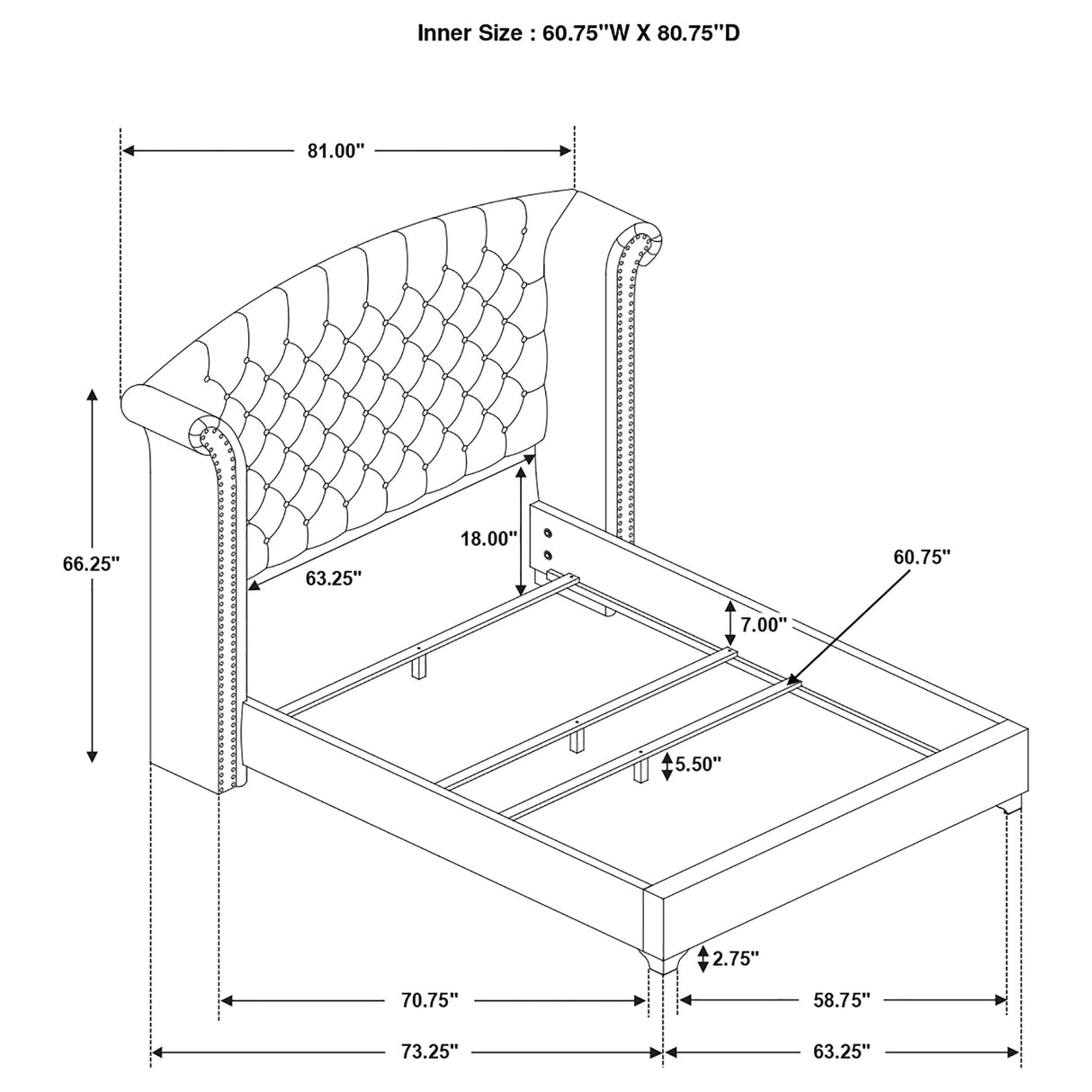 Melody Wingback Bed