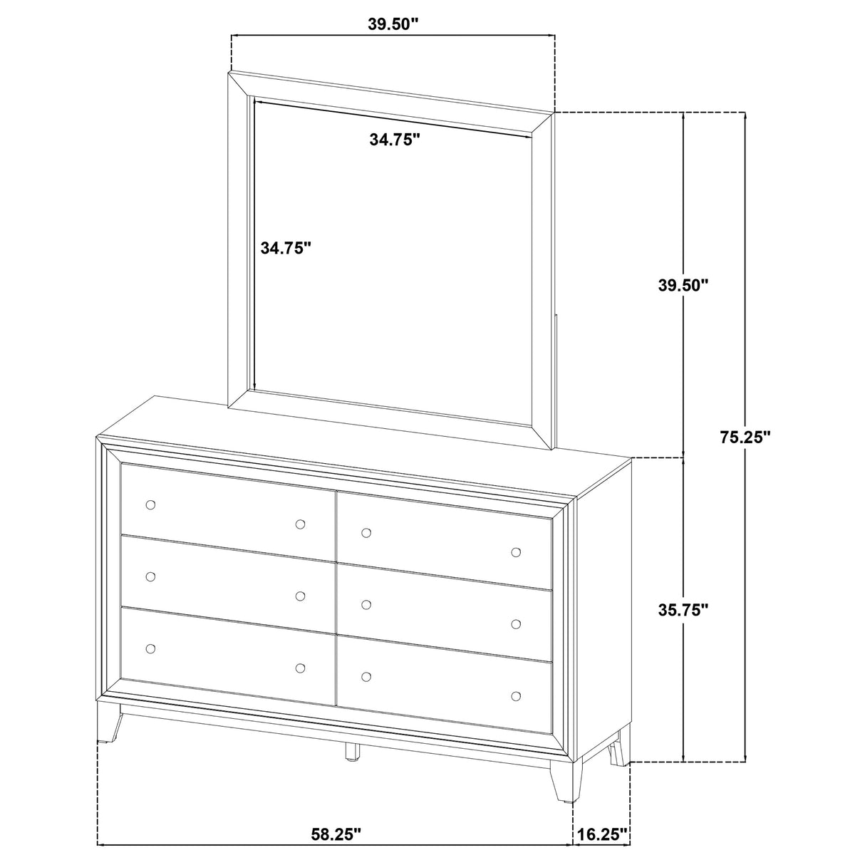 Welsley Dresser with Mirror