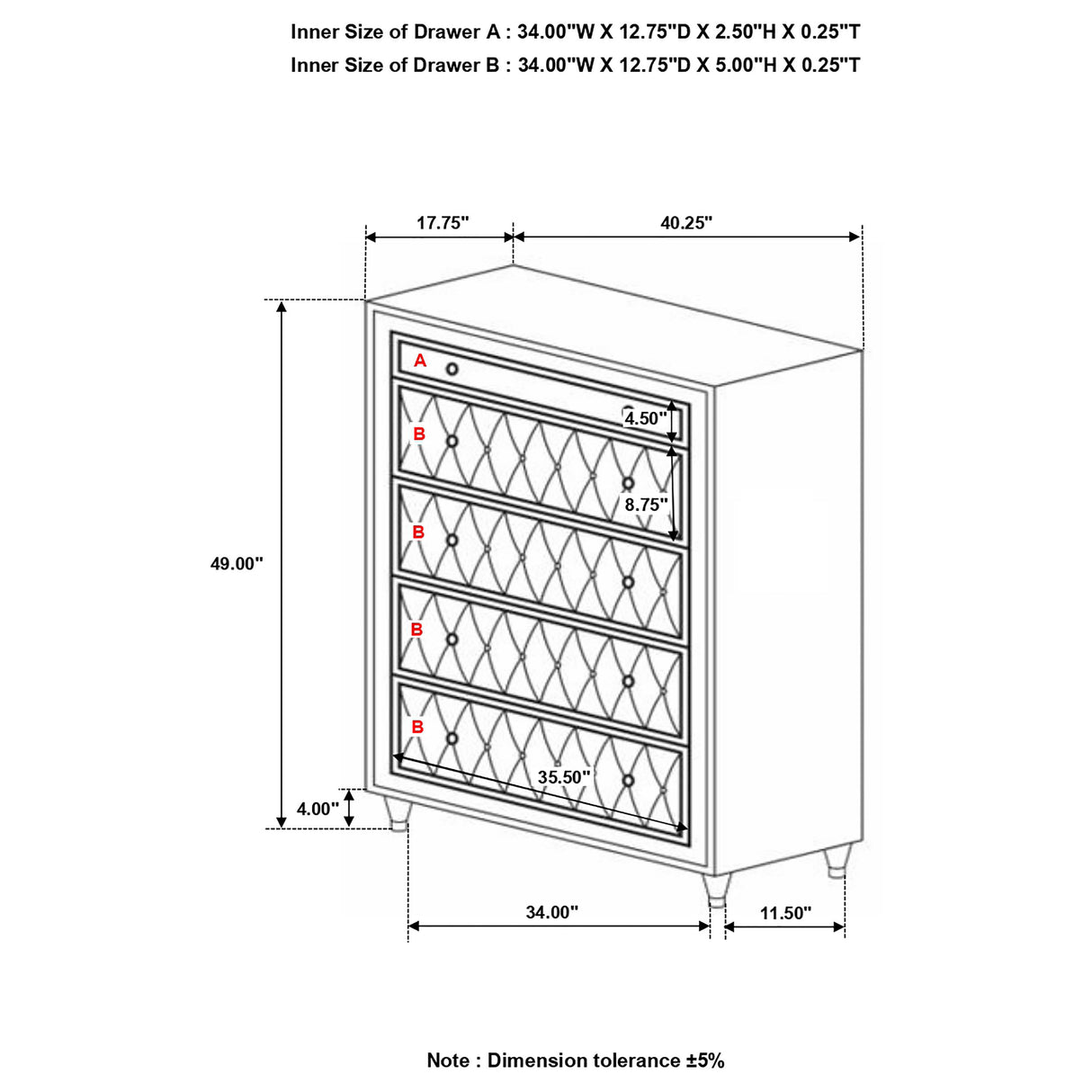 Antonella Chest of Drawers