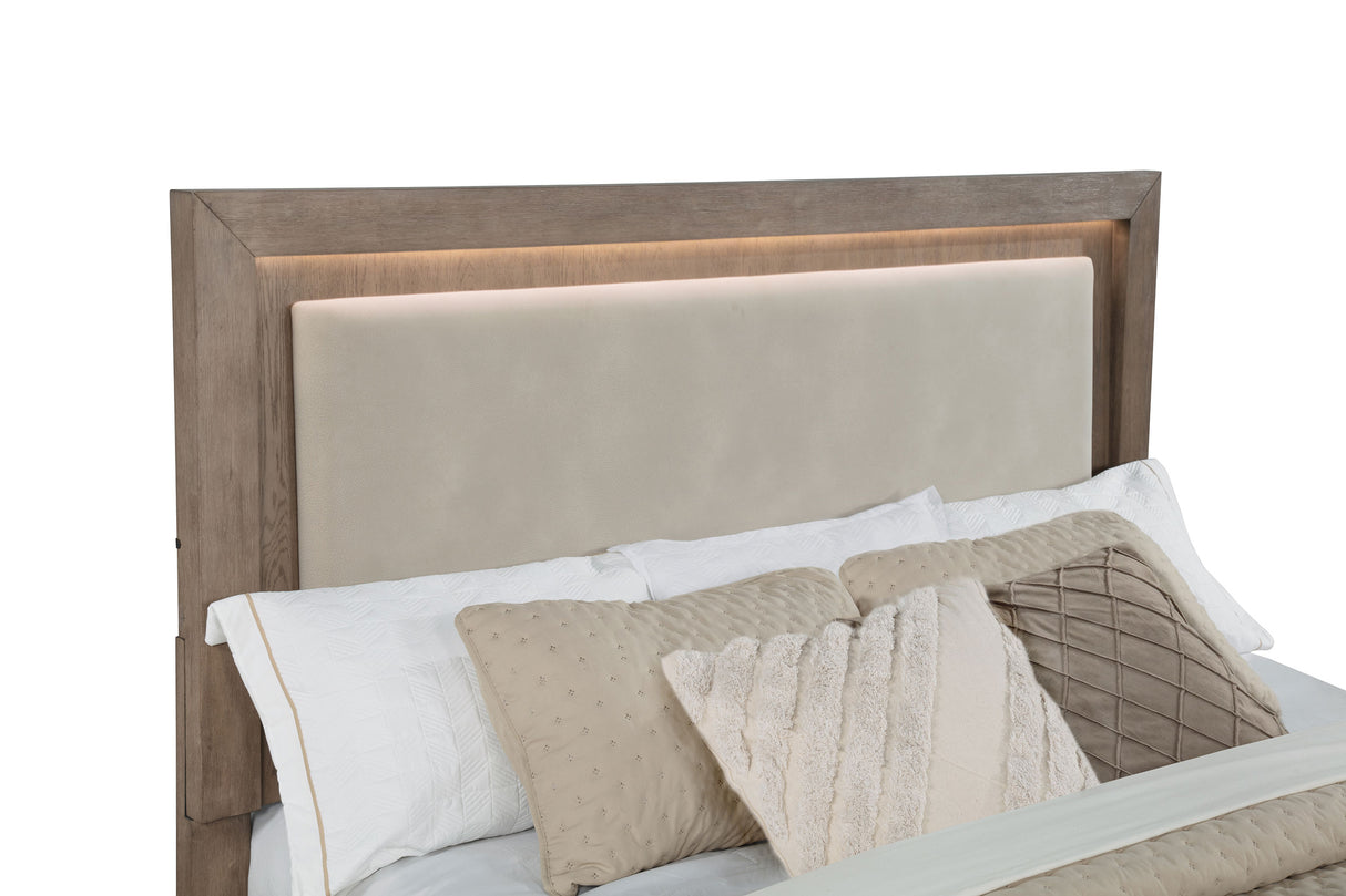 Kenora Panel Platform Storage Bed with LED Lighting