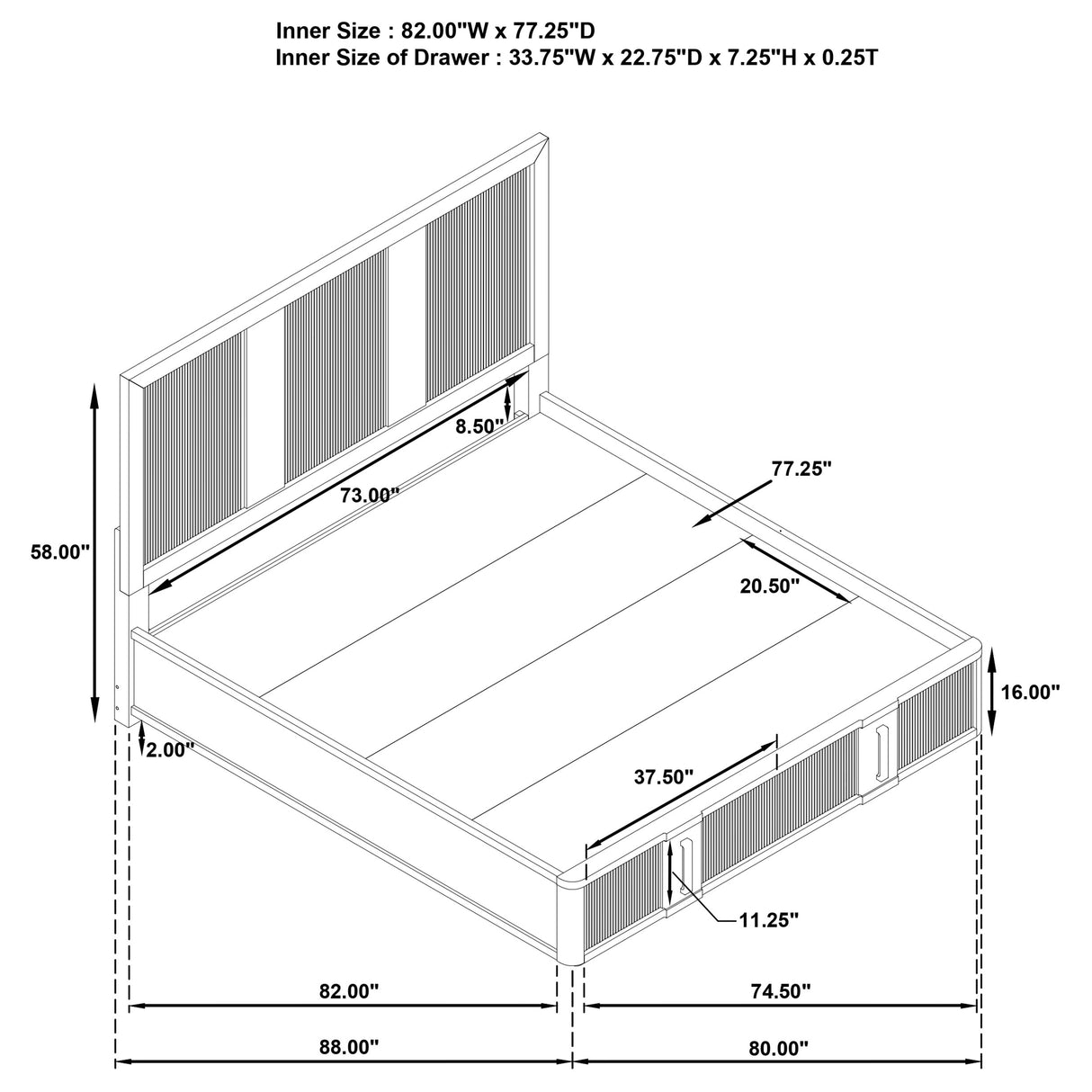Terrace Panel Platform Storage Bed
