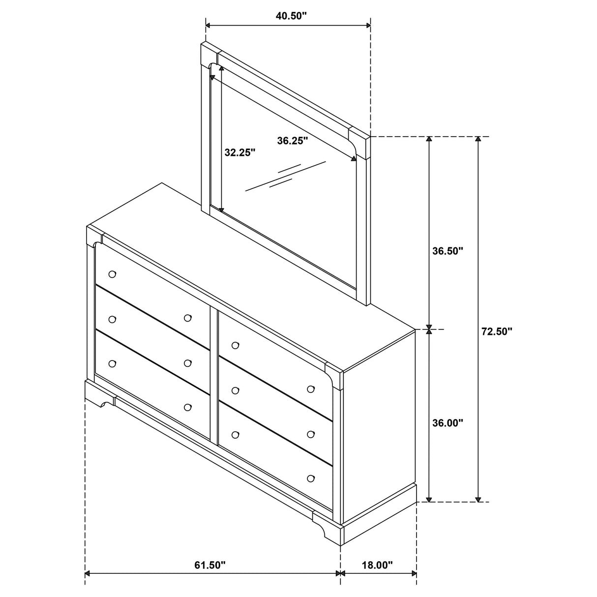 Gran Park Dresser with Mirror