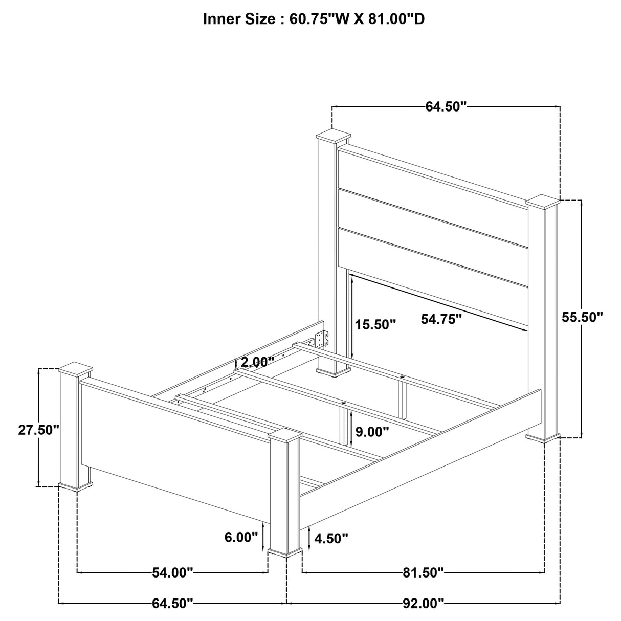 Oakglen Panel Bed