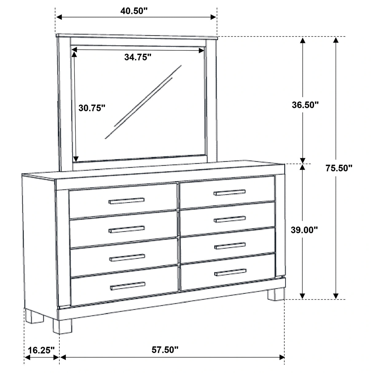 Woodmont Dresser with Mirror