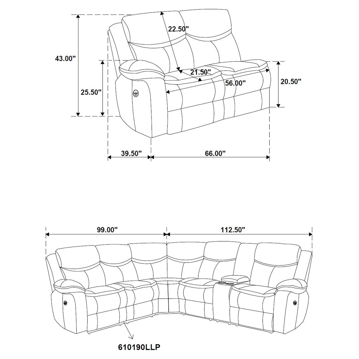 Sycamore Power Reclining Sectional Sofa