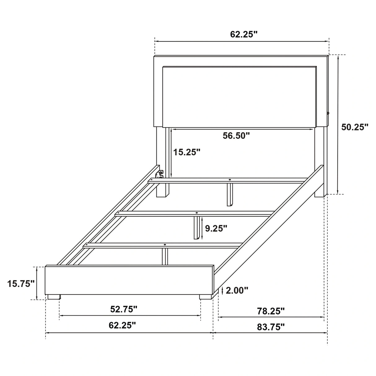 Marceline Panel Bed with LED Lighting