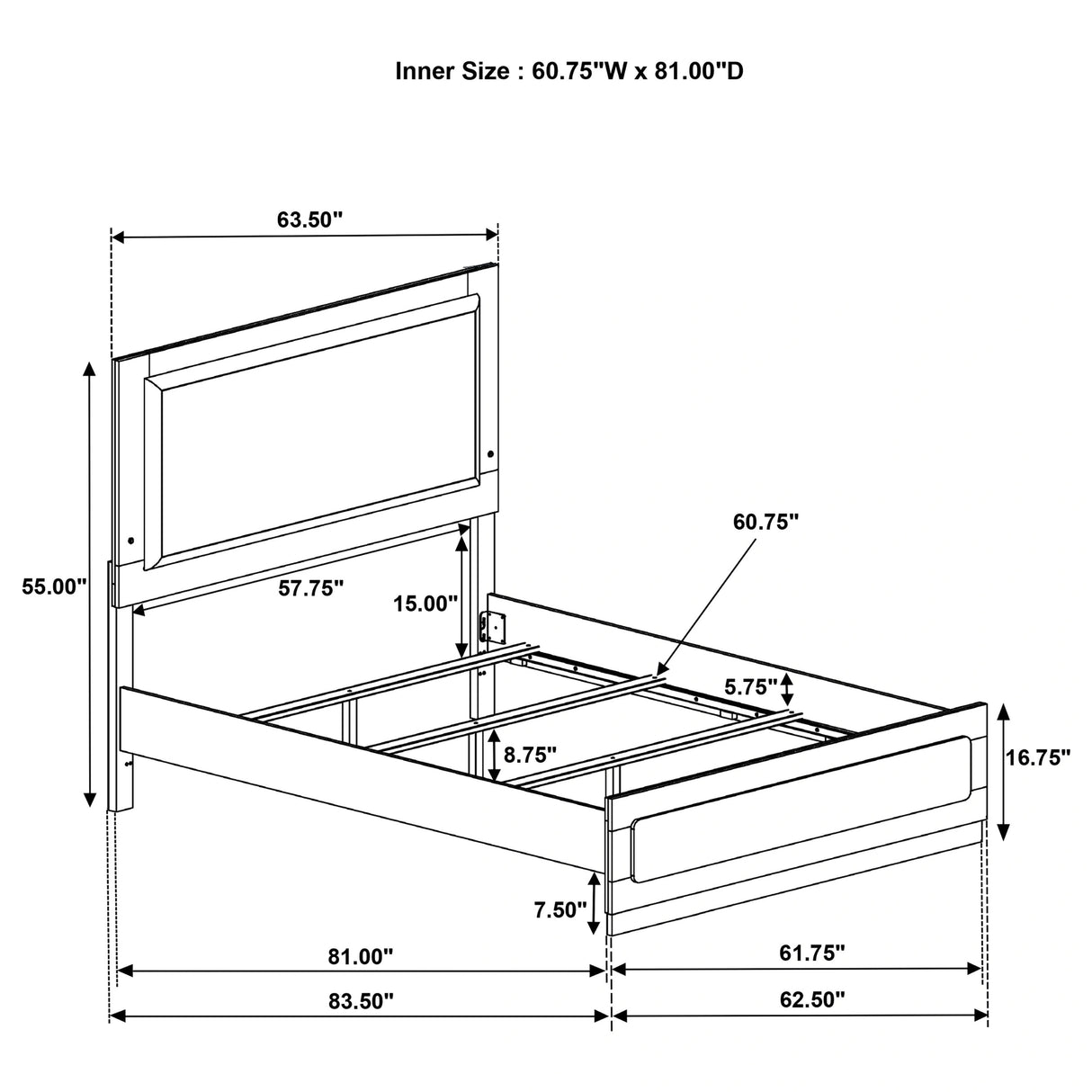 Caraway Panel Bed with LED Lighting