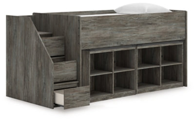 Frandern Loft Bed with Bookcase Storage