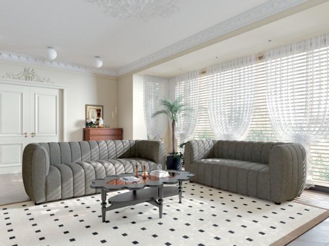 AVERSA Loveseat, Black, Gray, & White