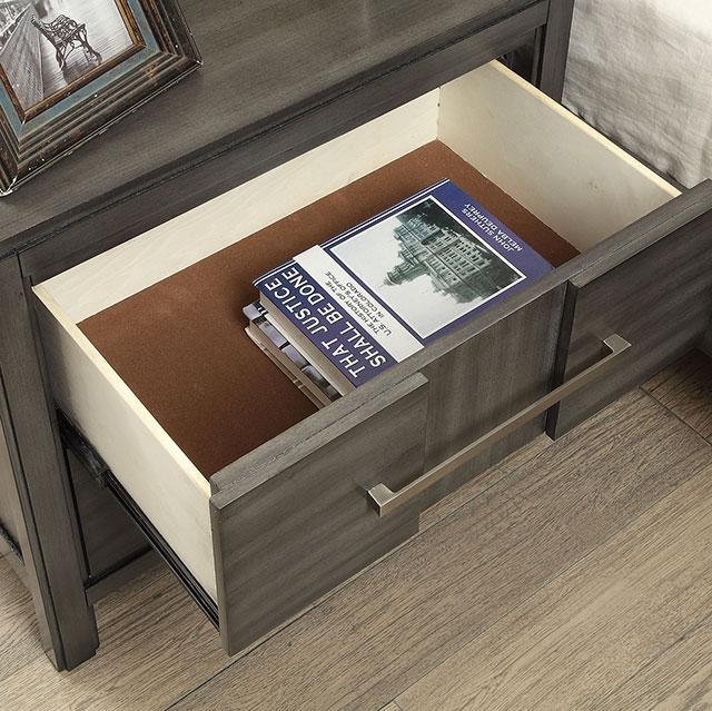 Berenice Espresso Night Stand White, Gray, & Espresso
