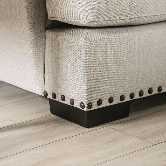 PICOTEE Loveseat, Light Gray/Black
