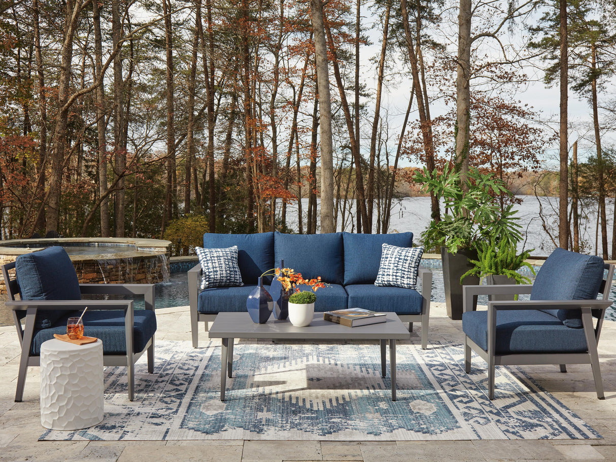 Gali Outdoor Sofa/Chairs/Table Set (Set of 4)