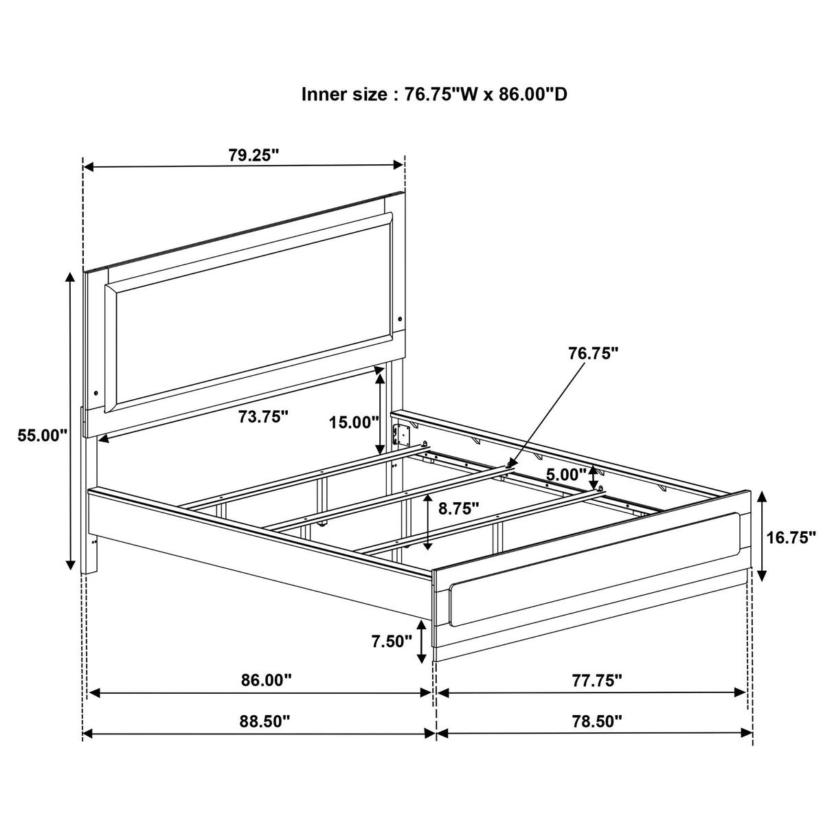 Caraway Panel Bed with LED Lighting