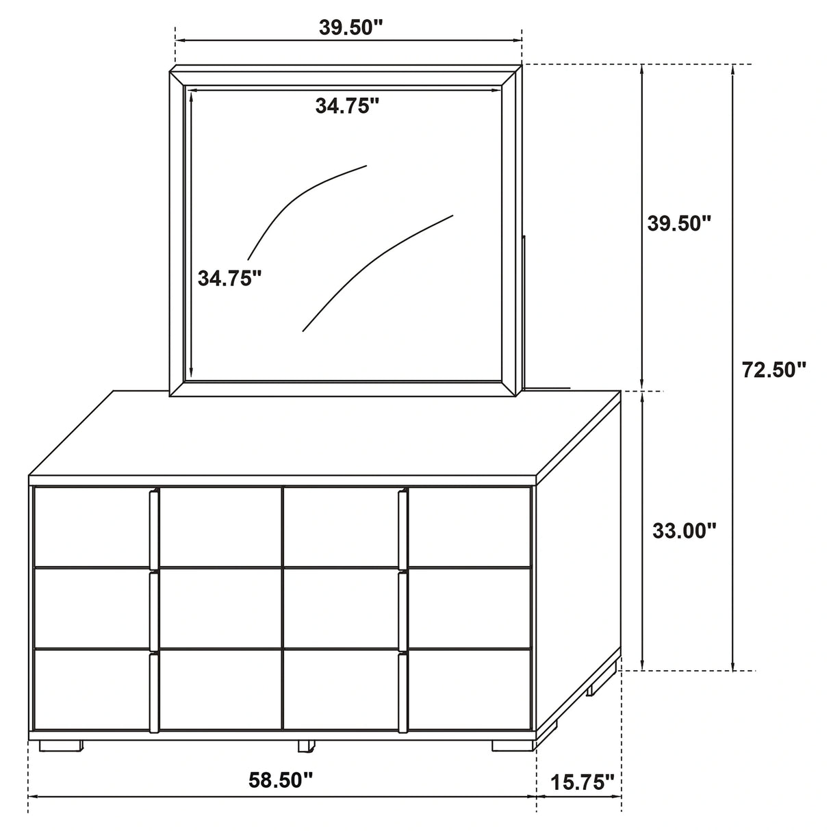 Marceline Dresser with Mirror