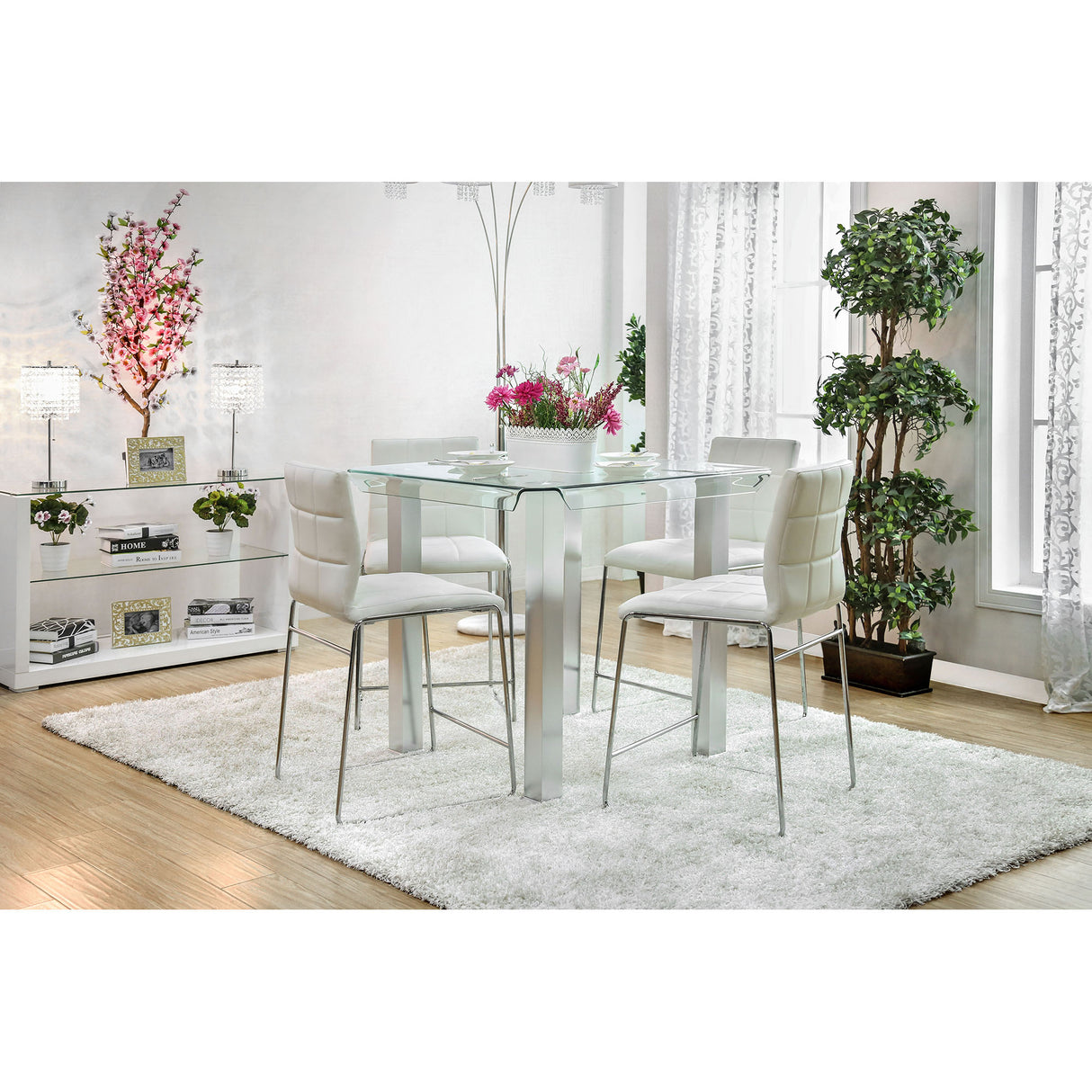 Richfield 5 Pc Counter Ht Table Set Silver