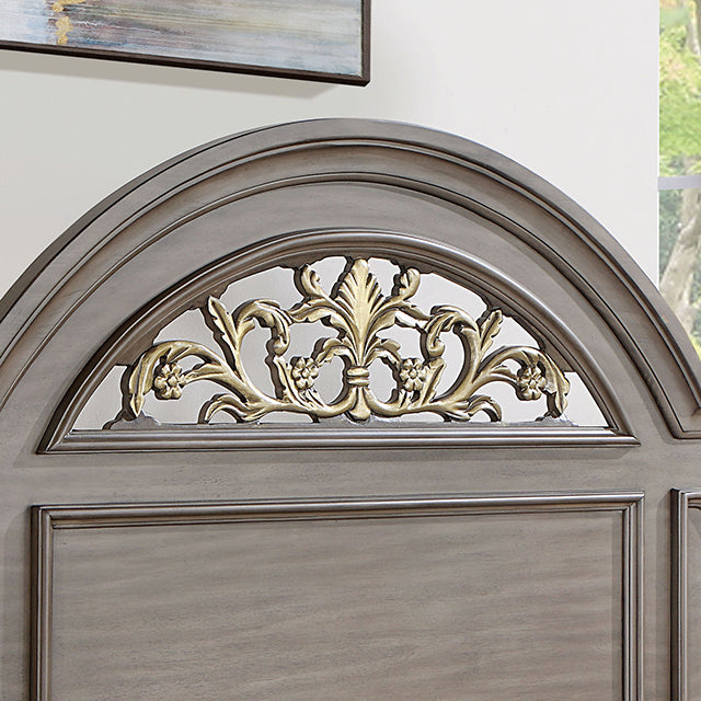 Syracuse Bed Cherry & Grey