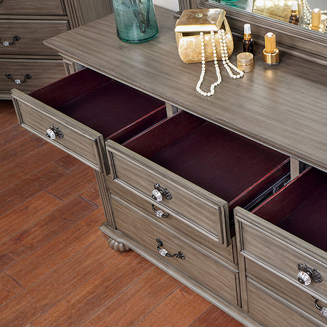 Syracuse Bed Cherry & Grey
