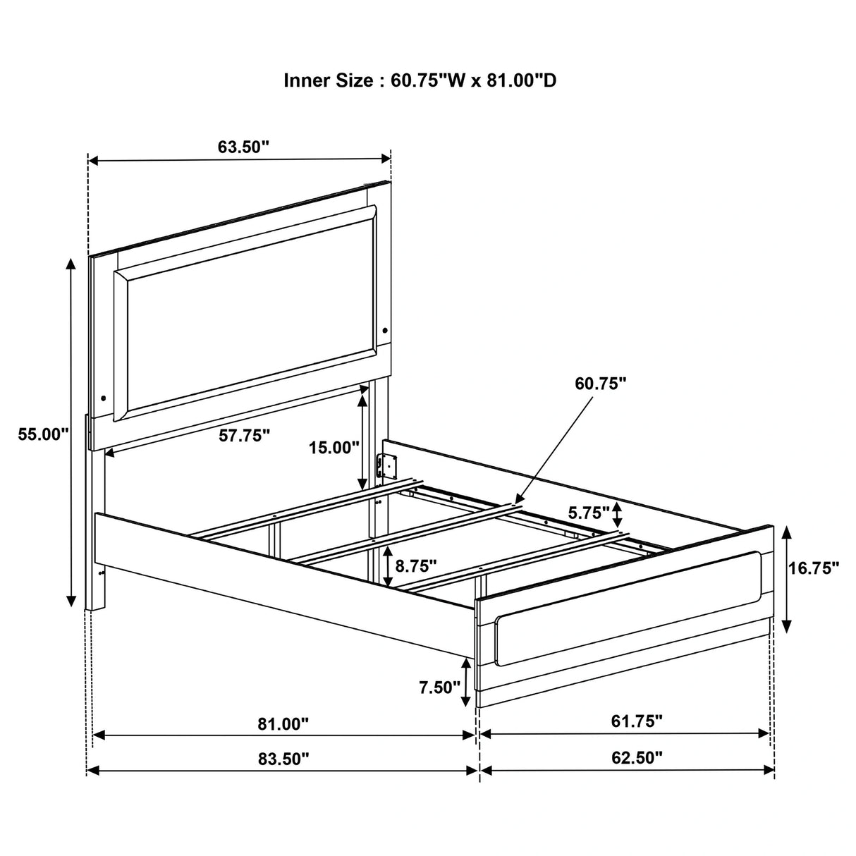 Caraway Panel Bed with LED Lighting