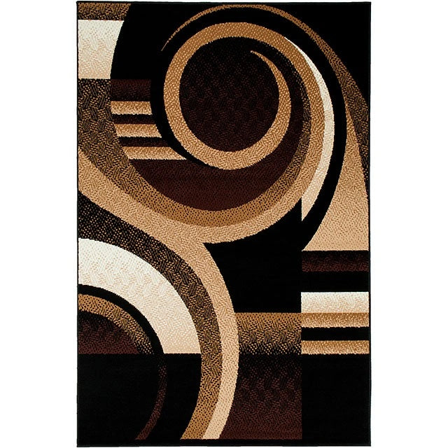 Blitar Brown Black, Brown Cream, & Gray 5' X 7' Area Rug