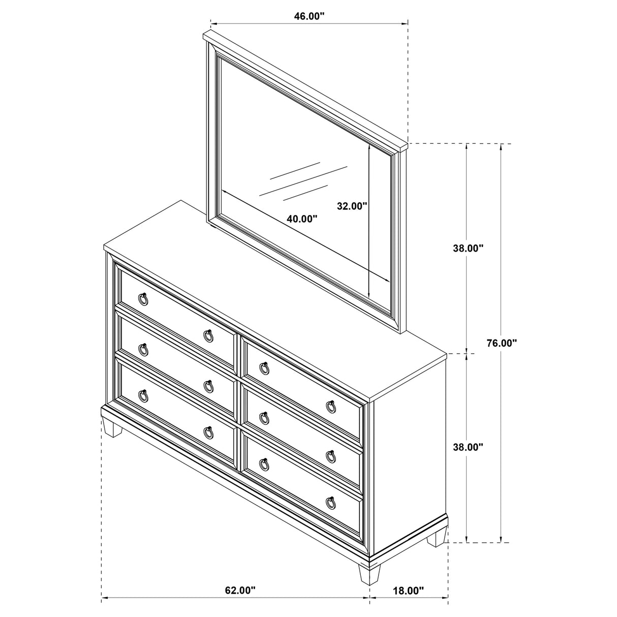 Pembroke Dresser with Mirror
