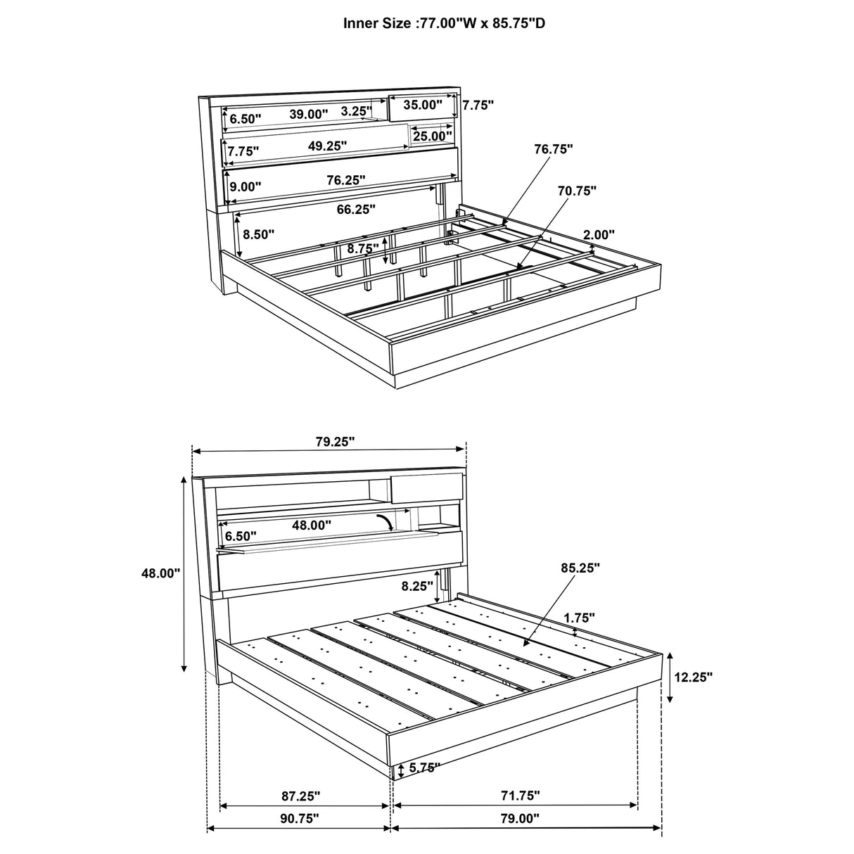 Fenwick Bookcase Platform Bed