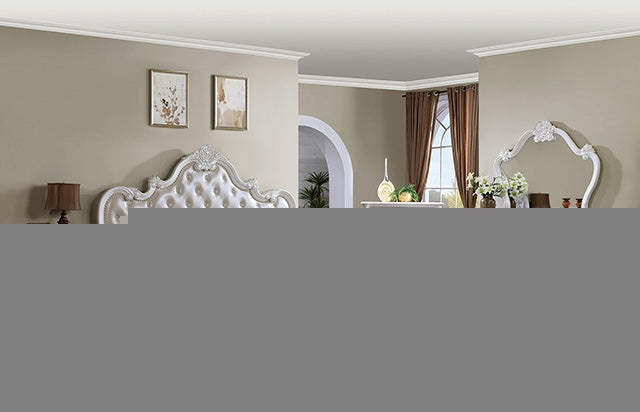 Ventresca 4 & 5 Piece Queen Bedroom Set White & Chrome