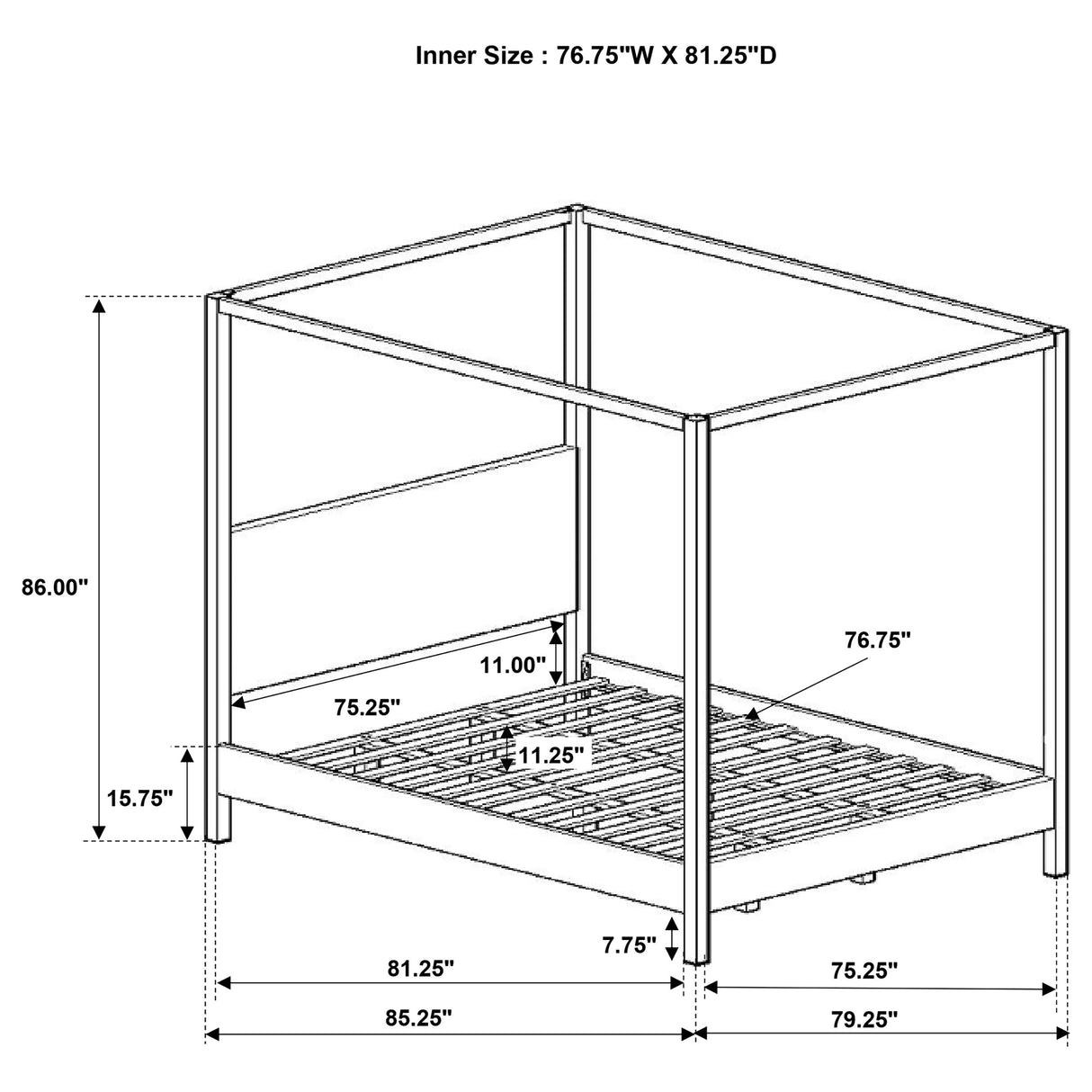 Monroe Canopy Panel Platform Bed