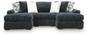 Midnight-Madness Double Chaise Sectional - Gunmetal