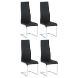 Montclair High Back Dining Chairs Black and Chrome (Set of 4)