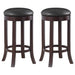 Aboushi Swivel Bar Stools with Upholstered Seat Brown (Set of 2) image