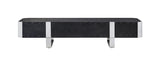Leknes TV Stand Black w/ Silver Frame
