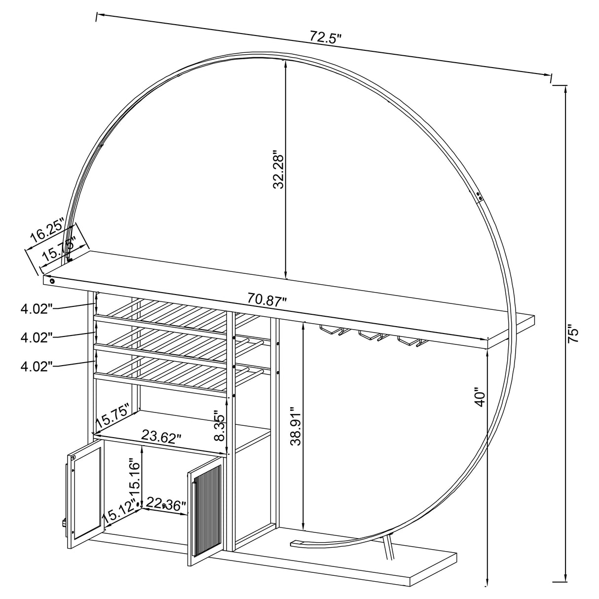 Risley Wine Cabinet with LED Lighting