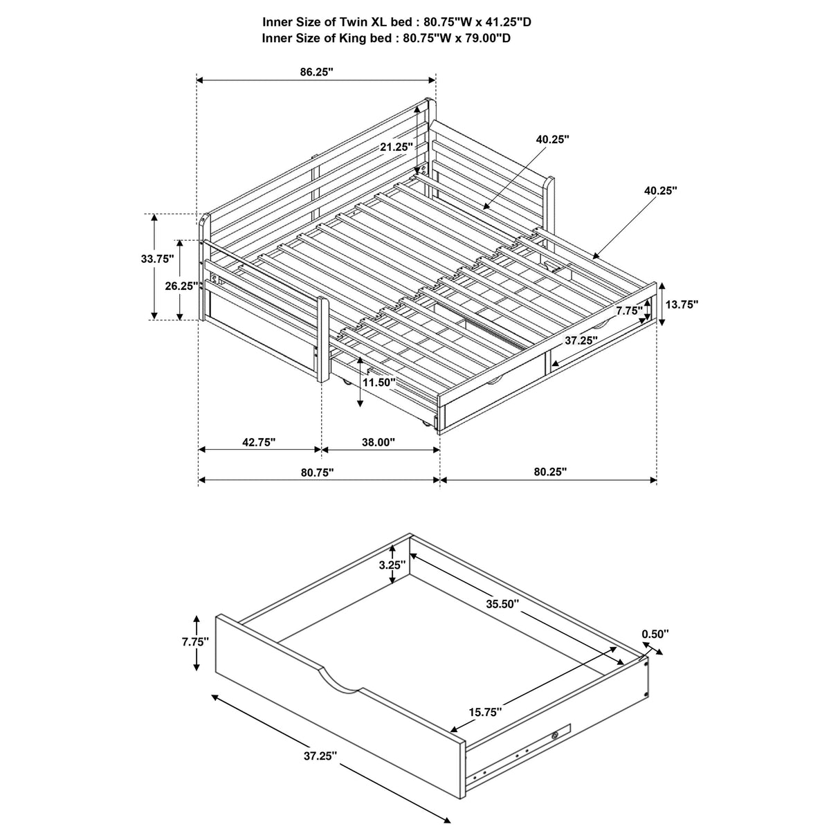 Sorrento Extension Daybed with Drawers