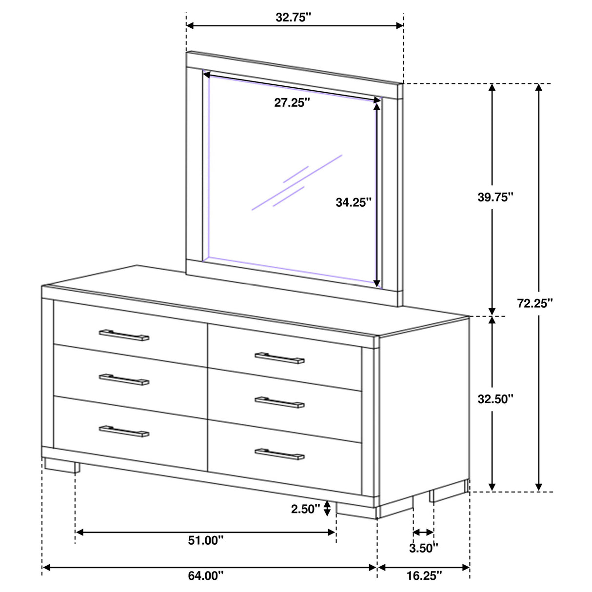 Jessica Dresser with Mirror