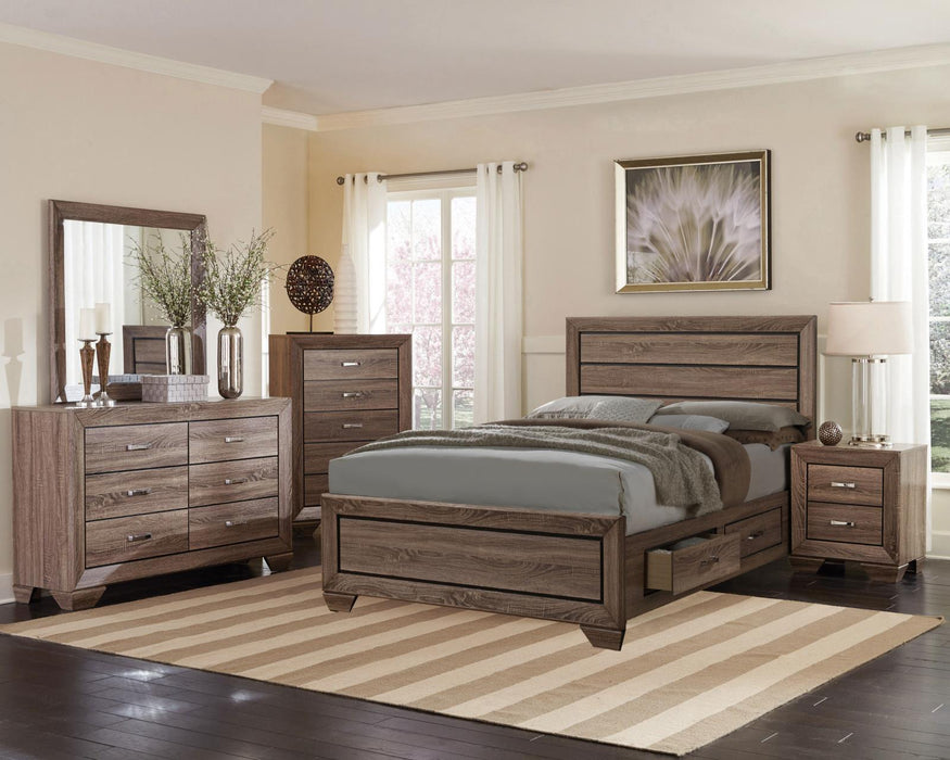 Kauffman Storage Bedroom Set with High Straight Headboard - M&M Furniture (CA)