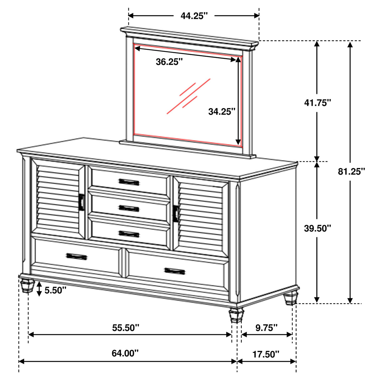 Franco Dresser with Mirror