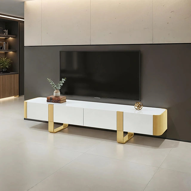 Larvik TV Stand White w/ Gold Frame