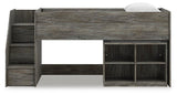 Frandern Loft Bed with Bookcase Storage