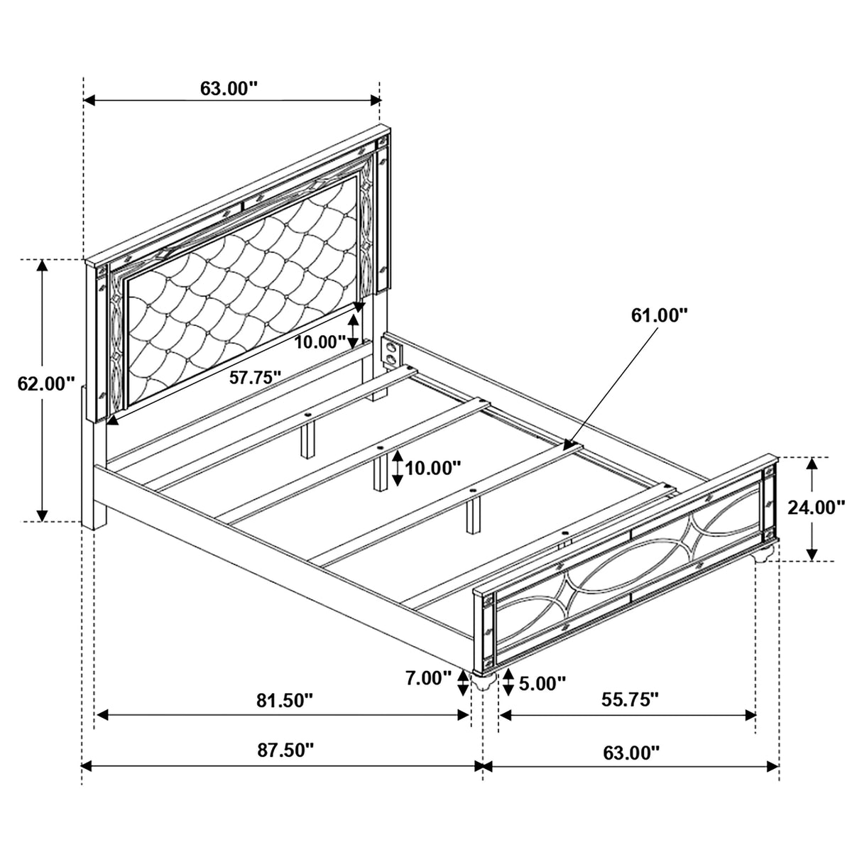 Gunnison Panel Bed with LED Lighting