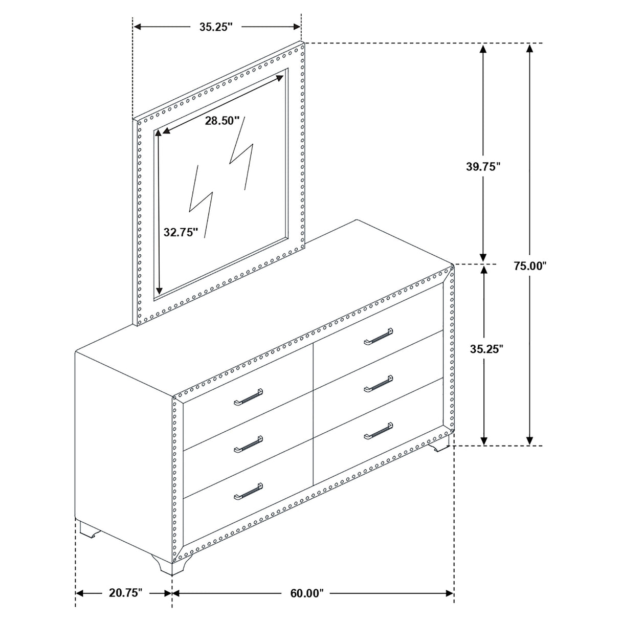 Melody Dresser with Mirror