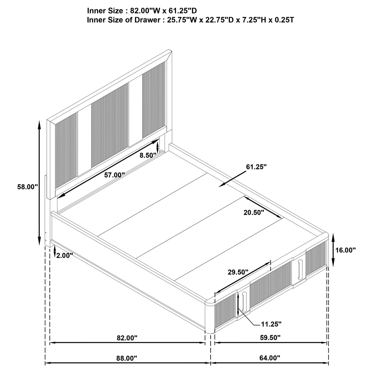 Terrace Panel Platform Storage Bed
