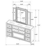 Lorient LED Dresser with LED Mirror and Flame Visualizer