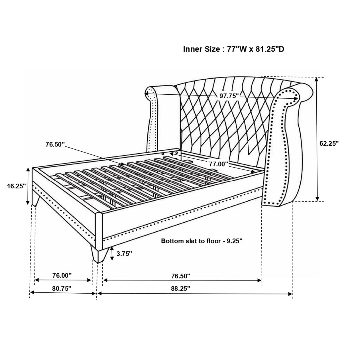 Barzini Wingback Platform Bed