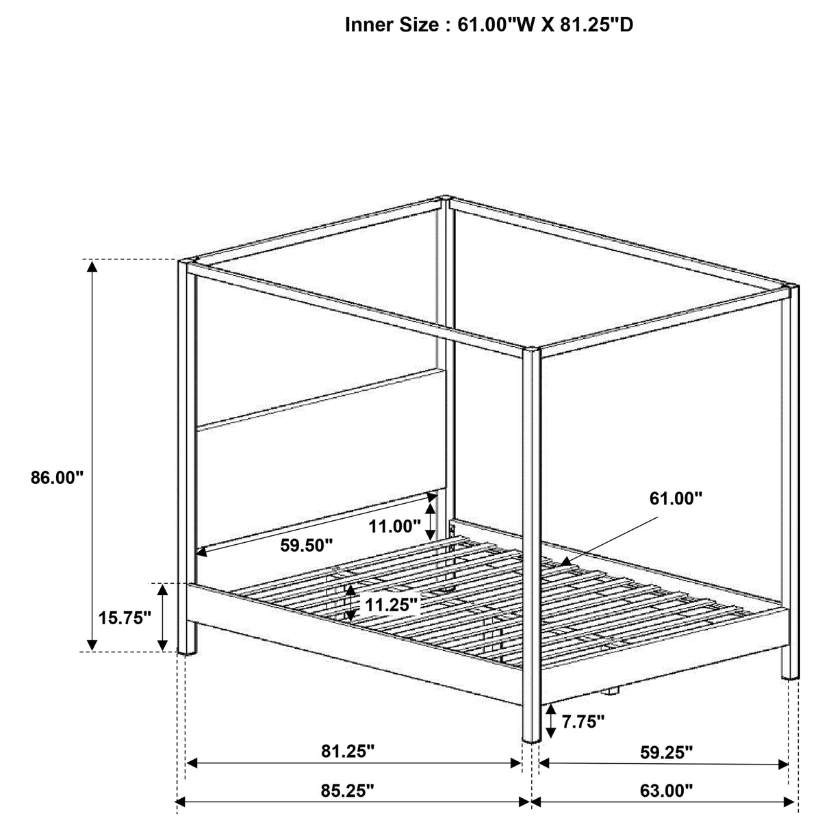Monroe Canopy Panel Platform Bed