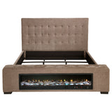 Senna Panel Bed with Bluetooth Speaker and Flame Visualizer