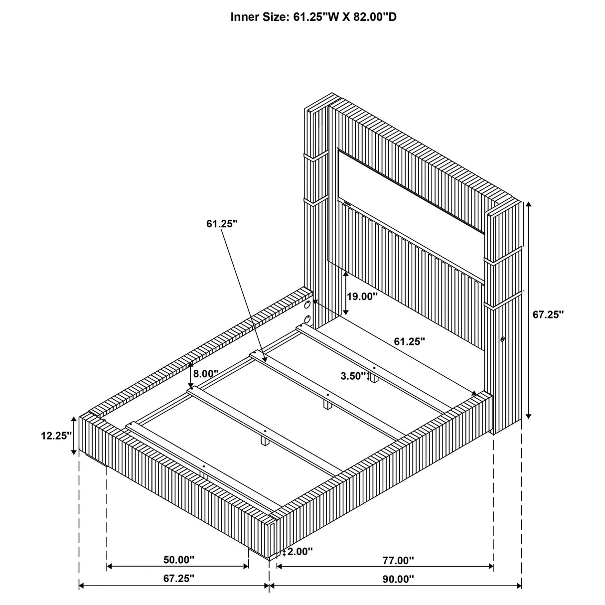Tisdall Wingback Bed with Flame Visualizer