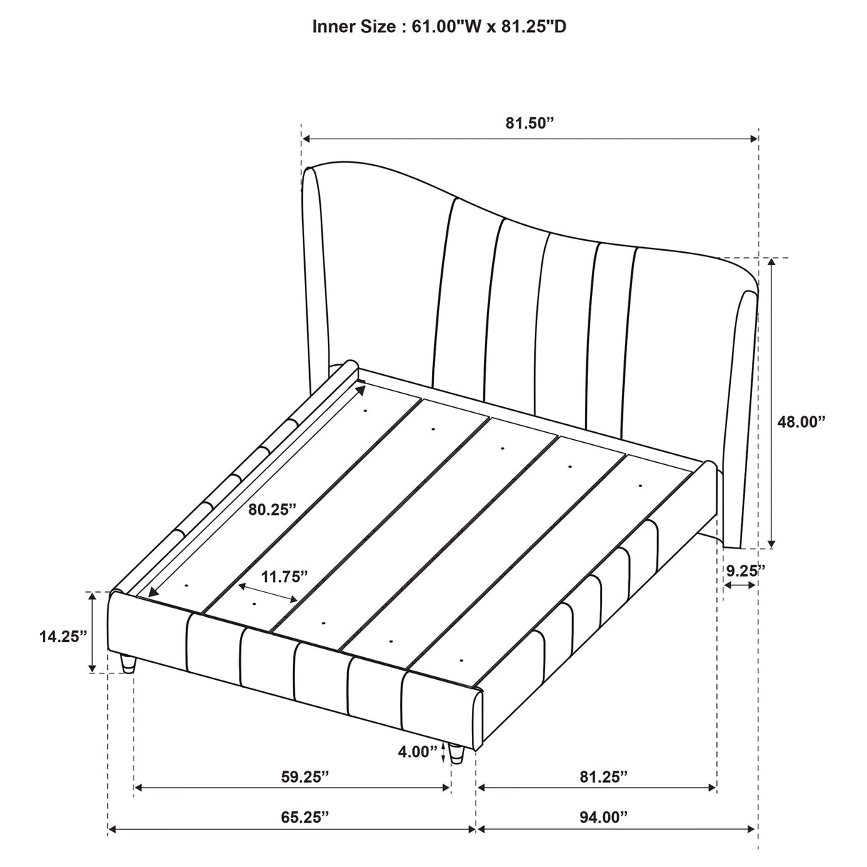Evelyn Panel Platform Bed